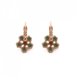 Cercei placati cu Aur roz de 24K, cu cristale originale, Happy Days | 1502/1-1007rg6