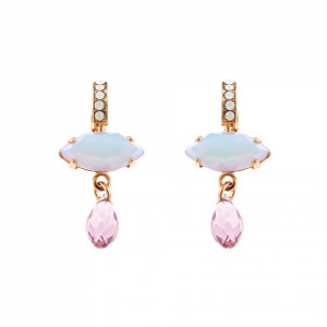 Cercei placati cu Aur roz de 24K, cu cristale originale, Purple Rain | 1111/1-M83371RG6