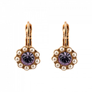 Cercei placati cu Aur roz de 24K, cu cristale originale, Romance | 1379-139-10RG6