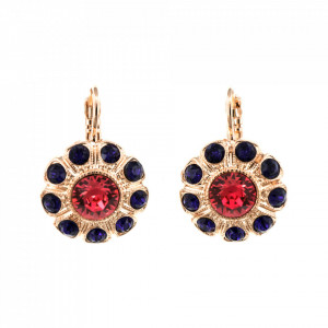 Cercei placati cu Aur roz de 24K, cu cristale Swarovski, Xenia - Odyssey | 1205-1091RG6-Multicolor-5508