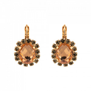 Cercei placati cu Aur roz de 24K, cu cristale Swarovski, Earl Grey | 1090/4-1132RG6-Gri/Bej-9038