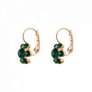 Cercei placati cu Aur roz de 24K, cu cristale Swarovski, Emerald | 1090/3-205205RG6-Verde-2118