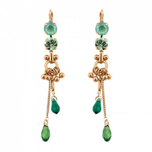 Cercei placati cu Aur roz de 24K, cu cristale Swarovski, Fern | 1160/2-2143RG6