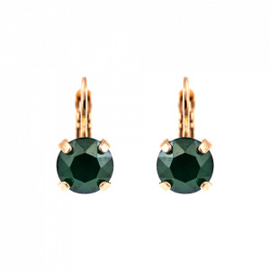 Cercei placati cu Aur roz de 24K, cu cristale Swarovski, Fern | 1440-252RG6-Verde-5958
