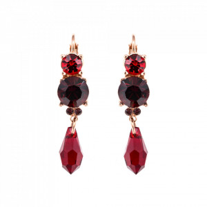Cercei placati cu Aur roz de 24K, cu cristale Swarovski, Lady In Red | 1012/1-1070RG6