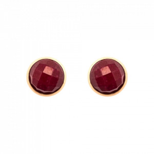 Cercei placati cu Aur roz de 24K, cu cristale Swarovski, Lady In Red | 1110-M40RG2-Rosu-1938