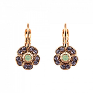 Cercei placati cu Aur roz de 24K, cu cristale Swarovski, Lavender | 1504/2-1910RG6-Multicolor-6088