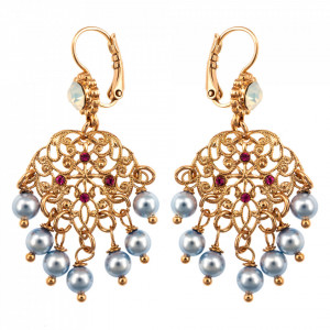 Cercei placati cu Aur roz de 24K, cu cristale Swarovski, Memories of Montmartre | 1433M-1146RG6