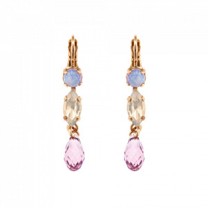 Cercei placati cu Aur roz de 24K, cu cristale Swarovski, Purple Rain | 1514/1-M83371RG6-Multicolor-6098