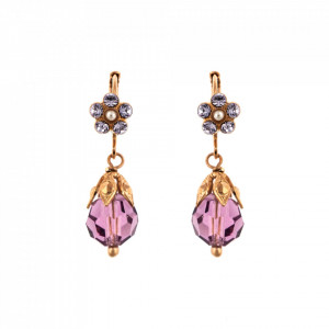 Cercei placati cu Aur roz de 24K, cu cristale Swarovski, Romance | 1424/3-139-10RG6-Multicolor-5698