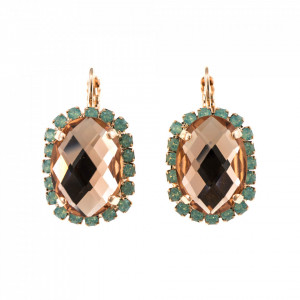 Cercei placati cu Aur roz de 24K, cu cristale Swarovski, Summer Palace | 1090/1-1042RG6-Multicolor-1788