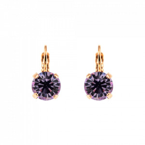 Cercei placati cu Aur roz de 24K, cu cristale Swarovski, Violet - Colors | 1440-371RG6-Mov-5968