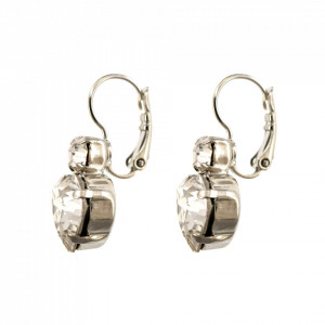 Cercei placati cu rodiu, cu cristale Swarovski, Aura | 1100/3-001001RO6-Transparent-2158