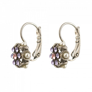 Cercei placati cu rodiu, cu cristale Swarovski, Romance | 1005/1-139-10RO6-Multicolor-1678