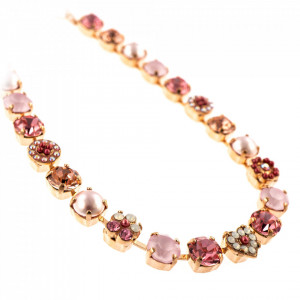 Colier placat cu Aur roz de 24K, cu cristale Swarovski, Antigua | 3069-223-1RG-Roz-6718
