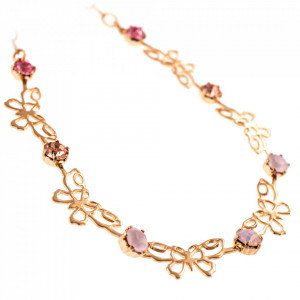 Colier placat cu Aur roz de 24K, cu cristale Swarovski, Antigua | 3636-223-1RG-Roz-6768