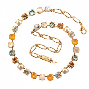 Colier placat cu Aur roz de 24K, cu cristale Swarovski, Gardenia | 3252SO1-M1913RG-Alb-6638
