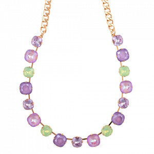 Colier placat cu Aur roz de 24K, cu cristale Swarovski, Lavender | 3326/90-1910RG-Multicolor-6218