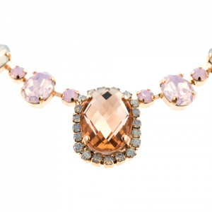 Colier placat cu Aur roz de 24K, cu cristale Swarovski, Tiara Day | 3090/3-2333RG-Multicolor-6728
