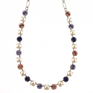 Colier placat cu rodiu, cu cristale Swarovski, Romance | 3252-139-10RO-Mov-6158