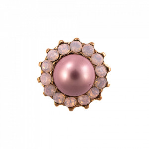 Inel placat cu Aur roz de 24K, cu cristale Swarovski, Antigua | 7023-395121RG-Roz-7438