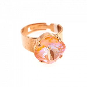 Inel placat cu Aur roz de 24K, cu cristale Swarovski, Gardenia | 7326/7-140RG-Portocaliu-7558