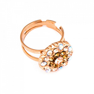 Inel placat cu Aur roz de 24K, cu cristale originale, Guardian Angel | 7217-362RG