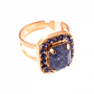 Inel placat cu Aur roz de 24K, cu cristale originale, La Dolce Vita | 7040/1-539ICERG