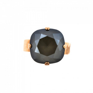 Inel placat cu Aur roz de 24K, cu cristale Swarovski, Black Diamond | 7326/4-254RG-Gri-7928