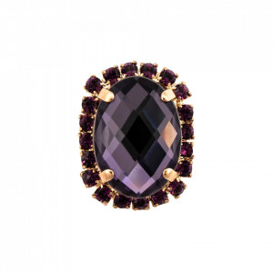 Inel placat cu Aur roz de 24K, cu cristale Swarovski, Bohemian Rhapsody | 7090/1-2044RG-Mov-8078