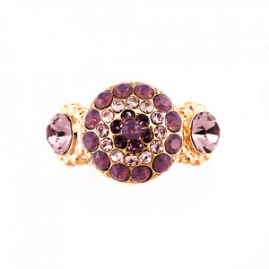 Inel placat cu Aur roz de 24K, cu cristale Swarovski, Bohemian Rhapsody | 7141-21223RG-Mov-8318