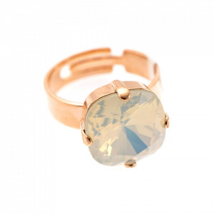 Inel placat cu Aur roz de 24K, cu cristale Swarovski, Seashell | 7326/4-234RG-Alb-7548