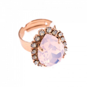 Inel placat cu Aur roz de 24K, cu cristale Swarovski, Tiara Day | 7098-2333RG-Multicolor-7588
