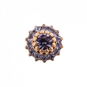 Inel placat cu Aur roz de 24K, cu cristale Swarovski, Violet - Colors | 7163-371371RG-Mov-8368