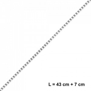 Lantisor Veneziana, 50 cm, placat cu un strat de aur 24K si 2 straturi argint (1000 si 925)