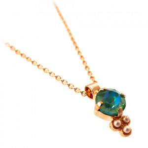 Pandantiv cu lant placat cu Aur roz de 24K, cu cristale originale, Take my Breath Away | 5010/1-1156RG