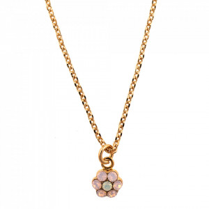 Pandantiv cu lant placat cu Aur roz de 24K, cu cristale originale, Tiara Day | 5166/10-2333RG