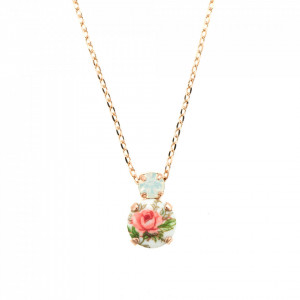 Pandantiv cu lant placat cu Aur roz de 24K, cu cristale originale, Seashell | 5062/1-234RG