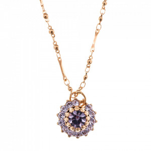 Pandantiv cu lant placat cu Aur roz de 24K, cu cristale Swarovski, Violet - Colors | 5163-371371RG-Mov-6748