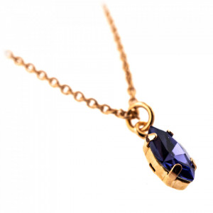 Pandantiv cu lant placat cu Aur roz de 24K, cu cristale Swarovski, Romance | 5633/51-539RG-Mov-7008