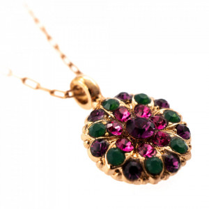 Pandantiv cu lant placat cu Aur roz de 24K, cu cristale Swarovski, Guardian Angel | 5212-1033RG-Multicolor-7148