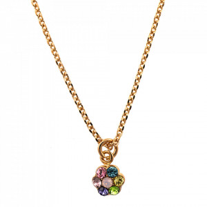 Pandantiv cu lant placat cu Aur roz de 24K, cu cristale Swarovski, California Dreaming | 5166/10-88RG-Multicolor-8948