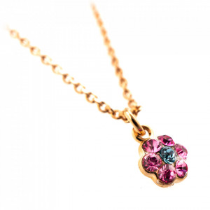 Pandantiv cu lant placat cu Aur roz de 24K, cu cristale Swarovski, Memories of Montmartre | 5166/10-1146RG