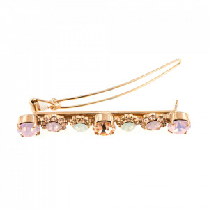 Agrafa de par placata cu Aur roz de 24K, cu cristale Swarovski, Tiara Day | 9519-2333RG-Multicolor-6599