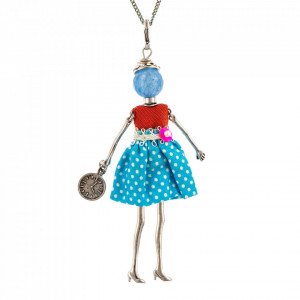 Bambola in Stile Cracovia-Silver-Blue