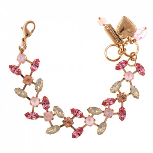 Bratara placata cu Aur roz de 24K, cu cristale originale, Antigua | 4105-223-1RG