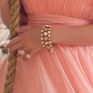 Bratara placata cu Aur roz de 24K, cu cristale Swarovski, Tiara Day | 4252-2333RG-Multicolor-1489
