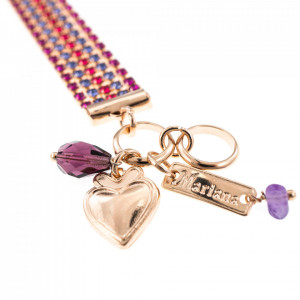Bratara placata cu Aur roz de 24K, cu cristale Swarovski, Xenia - Odyssey | 4518-1091RG-Multicolor-1589