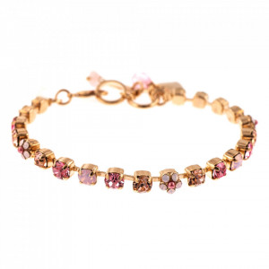Bratara placata cu Aur roz de 24K, cu cristale Swarovski, Antigua | 4008-223-1RG-Roz-1169