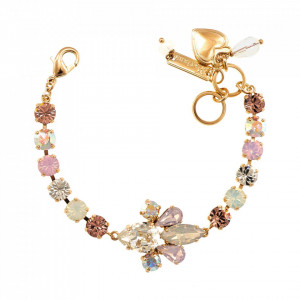 Bratara placata cu Aur roz de 24K, cu cristale Swarovski, Aura | 4030/6-1112RG